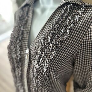 Checkered Ruffle Blouse